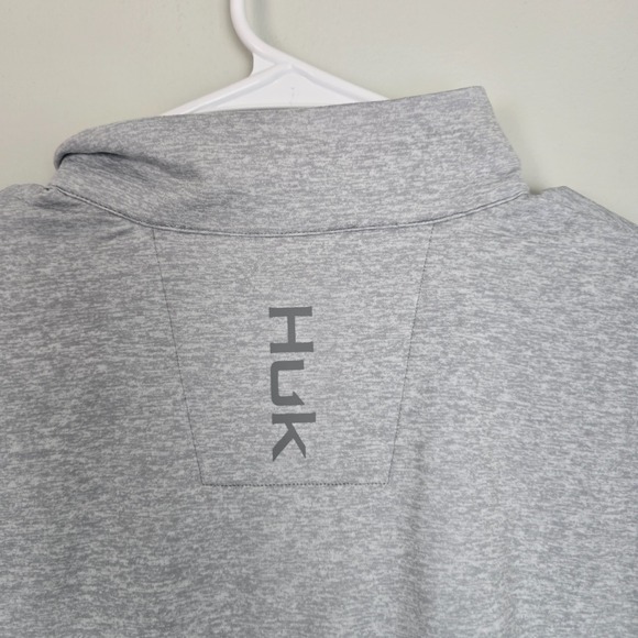 NWT Huk Men's Cold Front Gray ¼ Zip Pullover Size L Performance Fishing Top - Picture 5 of 9